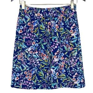 Talbots Navy Blue Floral Cottagecore Skirt Womens Size 2P
